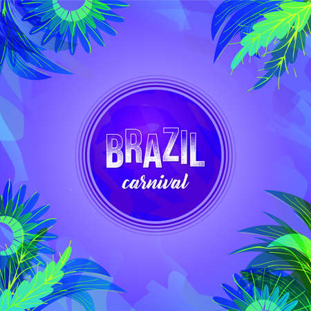 Brazil carnival party template in violet colorのイラスト素材