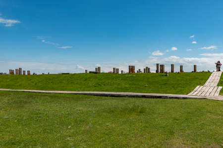 Ahlat, Bitlis - Turkey. The World's Biggest Cemetery: Seljuk Cemetery in Ahlatの写真素材