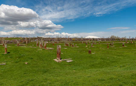 Ahlat, Bitlis - Turkey. The World's Biggest Cemetery: Seljuk Cemetery in Ahlatのeditorial素材