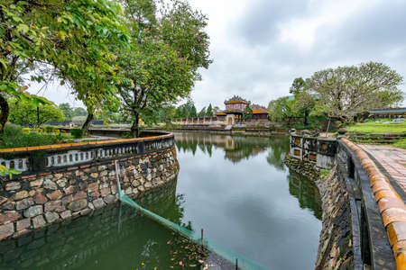 Hue - Vietnam. December 08, 2015. Imperial Enclosure Top choice historic site in Hue, Vietnam.The Imperial Enclosure or Imperial City is a citadel-within-a-citadel, housing the emperor s residence, temples and palaces, and the main buildings of state, witのeditorial素材