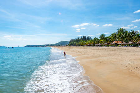 Nha Trang - Vietnam. December 13, 2015. Forming a magnificent sweeping arc, Nha Trang's 6km-long golden-sand beach is the city's trump card.のeditorial素材