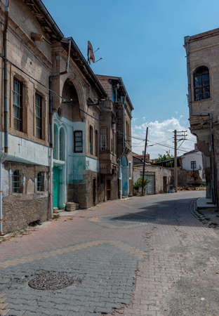 Develi, Kayseri - Turkey. August 20, 2019: A City V ew of Old Develi Houses .Stone Houses.