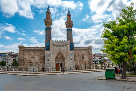 August 24,2019: Gok Medrese in Sivas City, Turkey. The structure has the biggest portal among the...