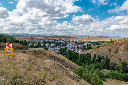Zara, Sivas - Turkey. August 23, 2019: A Zara City View of top.のeditorial素材
