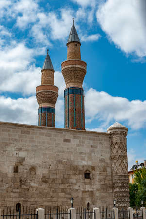 August 24,2019: Gok Medrese in Sivas City, Turkey. The structure has the biggest portal among the other theological schools in Anatolia.It is a 13th-century madrasah, an Islamic educational institutionのeditorial素材