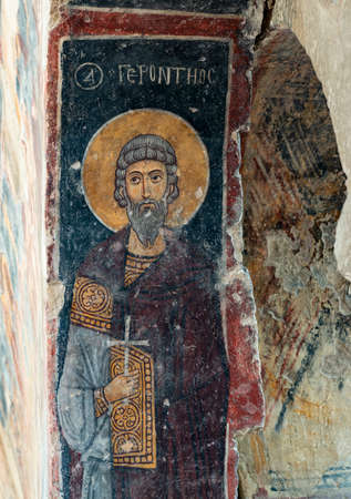 Nigde, Turkey. August 25, 2019: Andaval (Adualis, Ambabalis) Church in Aktas. In Niger. Constantine Basilica, Helena Church.のeditorial素材