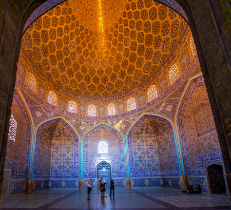 Esfahan, Iran. The Royal Mosque (Shah Mosque) .April 2017. The Jameh complex is a veritable museum of Islamic architecture while still functioning as a busy place of worship.のeditorial素材