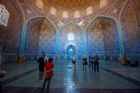 Iran's World Heritage, Imam Mosque, in Esfahan, Iran. Imam Mosque at Naqhsh-e Jahan Square in Isfahan, Iran. Imam mosque is known as Shah Mosque. Its construction finished in 1629.のeditorial素材