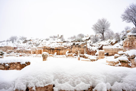 Welcome to Sagalassos. Isparta, Turkey.To visit the sprawling ruins of Sagalassos, high amid the jagged peaks of Akdag, is to approach myth: the ancient ruined city set in starkの写真素材