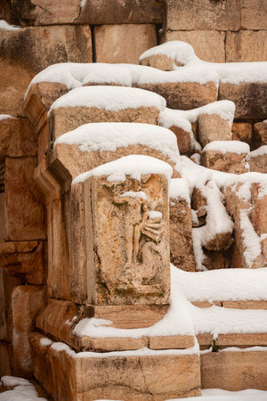 Ancient city of Ephesus, Izmir, Turkey in winterの写真素材