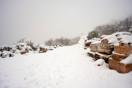 Welcome to Sagalassos. Isparta, Turkey.To visit the sprawling ruins of Sagalassos, high amid the jagged peaks of Akdag, is to approach myth: the ancient ruined city set in starkの写真素材
