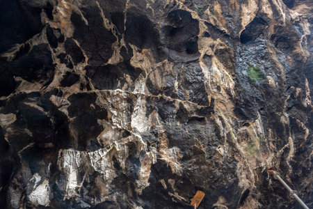 Interior of the large hall of old Karain cave, hidden in Mediterranean region. Confirms human habitation since the early Paleolithic age between 150,000 and 200,000 years ago.Yagcaの写真素材