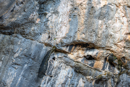 Interior of the large hall of old Karain cave, hidden in Mediterranean region. Confirms human habitation since the early Paleolithic age between 150,000 and 200,000 years ago.Yagcaの写真素材