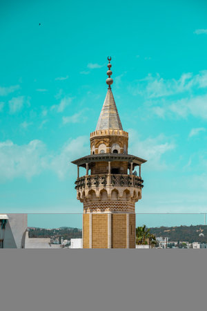 Zitouna Mosque, Located in the heart of Tunis' medina, this important mosque was founded in 734 and built on a site once occupied by a church. It was totally rebuilt in the 9th centuryの写真素材