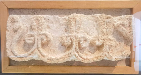 Bardo National Museum exhibiting remains of Roman mosaic. Interior of the Bardo Museum in Tunis....