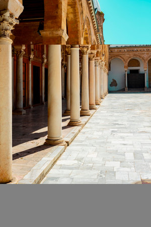 Zitouna Mosque, Located in the heart of Tunis' medina, this important mosque was founded in 734 and built on a site once occupied by a church. It was totally rebuilt in the 9th centuryの写真素材