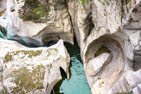 Panorama landscape of rock formations of Tasyaran Valley Natural Park canyon (Tasyaran Valley). Located in Usak (Usak), Turkeyの写真素材