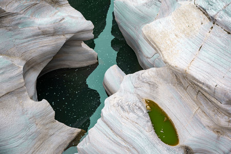 Panorama landscape of rock formations of Tasyaran Valley Natural Park canyon (Tasyaran Valley). Located in Usak (Usak), Turkeyの写真素材