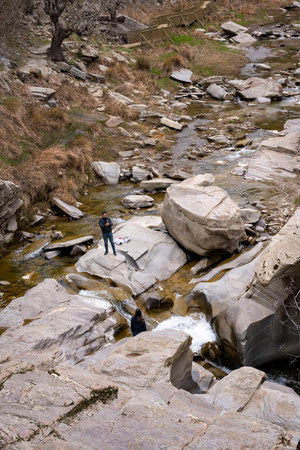 Panorama landscape of rock formations of Tasyaran Valley Natural Park canyon (Tasyaran Valley). Located in Usak (Usak), Turkeyの写真素材
