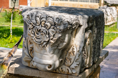 The Aphrodite of Aphrodisias (Aphrodisias) combined aspects of a local Anatolian, archaic fertility goddess with those of the Hellenic Aphrodite, goddess of love and beauty. Geyre,の写真素材