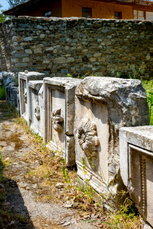 The Aphrodite of Aphrodisias (Aphrodisias) combined aspects of a local Anatolian, archaic fertility goddess with those of the Hellenic Aphrodite, goddess of love and beauty. Geyre,の写真素材