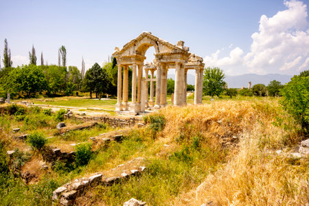 The Aphrodite of Aphrodisias (Aphrodisias) combined aspects of a local Anatolian, archaic fertility goddess with those of the Hellenic Aphrodite, goddess of love and beauty. Geyre,の写真素材