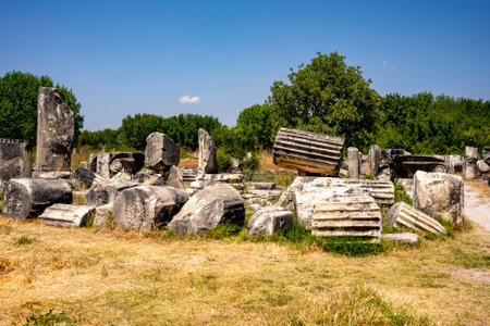The Aphrodite of Aphrodisias (Aphrodisias) combined aspects of a local Anatolian, archaic fertility goddess with those of the Hellenic Aphrodite, goddess of love and beauty. Geyre,の写真素材