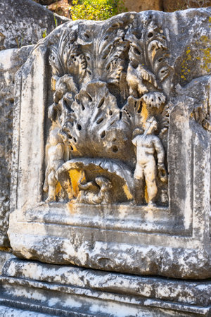 The Aphrodite of Aphrodisias (Aphrodisias) combined aspects of a local Anatolian, archaic fertility goddess with those of the Hellenic Aphrodite, goddess of love and beauty. Geyre,の写真素材