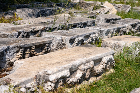 The Aphrodite of Aphrodisias (Aphrodisias) combined aspects of a local Anatolian, archaic fertility goddess with those of the Hellenic Aphrodite, goddess of love and beauty. Geyre,の写真素材