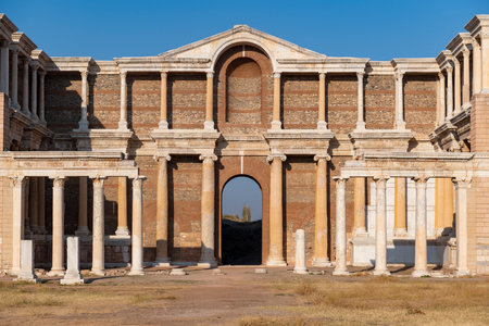 .The Temple Of Artemis At Sardis. Salihli, Manisa - TURKEY.The Temple the fourth largest Ionic temple in the world, is situated dramatically on the western slopes. Sardis Synagogueの写真素材