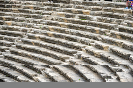 The Ancient City of Side. Port. peninsula Turkey. Manavgat. Antalya. The largest amphitheater in...