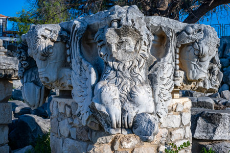 The ruins of Didyma are located a short distance to the northwest of modern Didim in AydÄ±n Province, Turkey. It sits on a headland that in antiquity formed the Milesian Peninsula.の写真素材