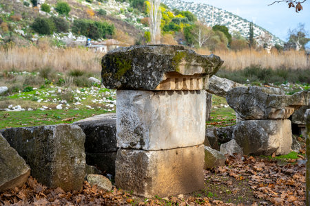 The remains of the ancient city of Limyra, are situated on the Kumluca-Finike road 11 km after Kumluca, in Zengerler village, and on the mountain hillsides to the Finike plain, Antの写真素材