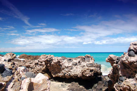 Rocks on Fuerteventura Jandia Beachの写真素材