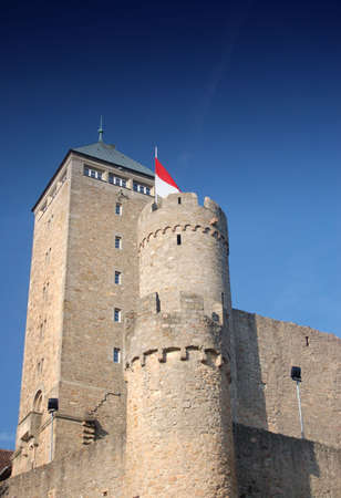 Tower of ancient Starkenburg Castle in Germanyの写真素材