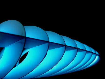 metal designer lamp with blue light effect