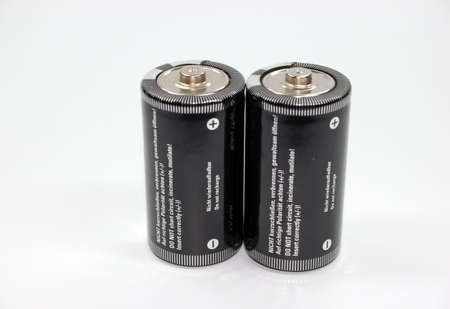 black batteries isolated on white background