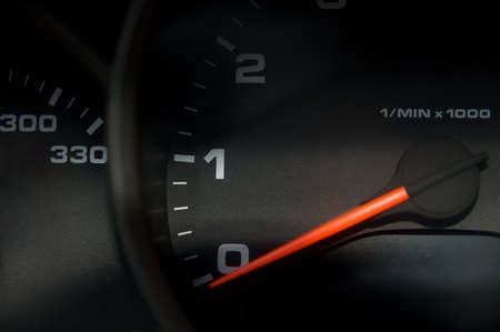 Sportscar dashboard closeup with speedometerの写真素材