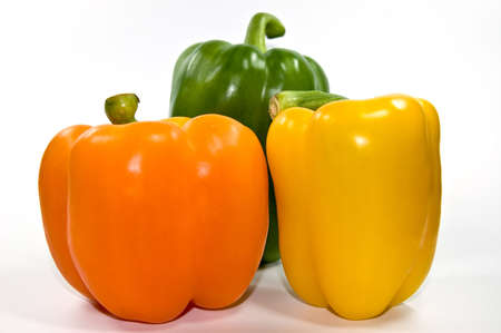 peppers on white backgroundの写真素材