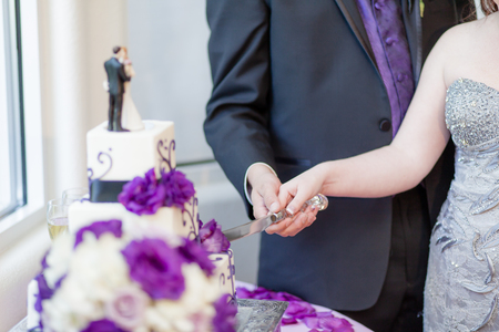 Cutting the Wedding Cakeの写真素材