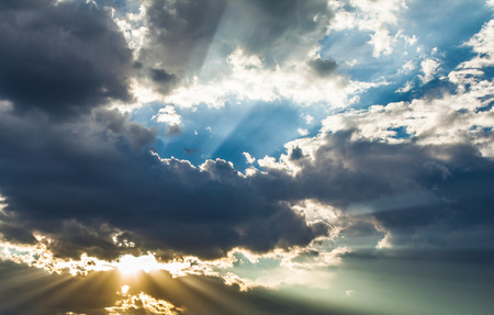 Heavenly Clouds and Raysの写真素材