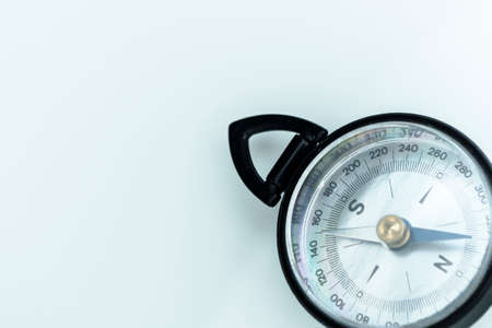 Isolated compass with chrome effect on perfect white backgroundの写真素材