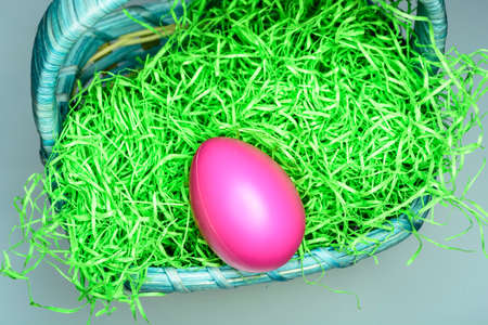 Funny Colorful Easter composition isolated on white background. Copy spaceの写真素材