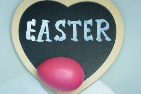 Funny Colorful Easter composition isolated on white background. Copy spaceの写真素材