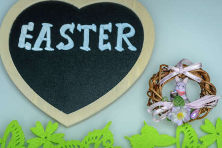 Funny Colorful Easter composition isolated on white background. Copy spaceの写真素材