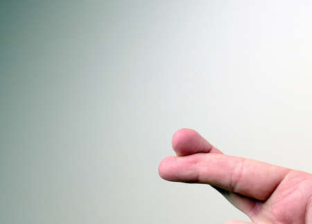 Hand showing sign on white background