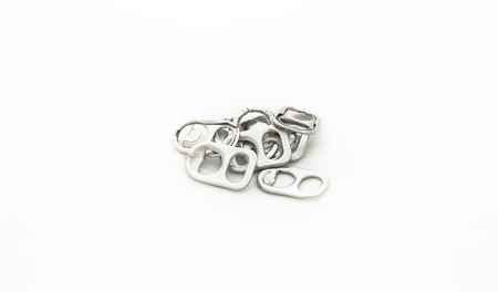 aluminium of pull tab from  canの写真素材
