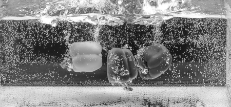 Bell pepper agreed to in the water.の写真素材