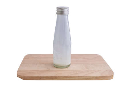 Empty colorless glass bottle, isolated.の写真素材