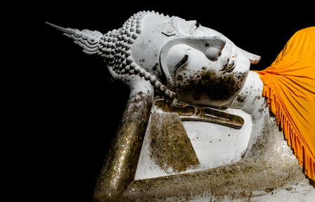 still life old image of buddha at old temple in Ayuthaya,Thailand; Lord of Buddhaの写真素材